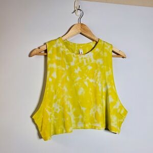 Lululemon All Yours Bright Neon Green/yellow cropped athletic top Size 10
